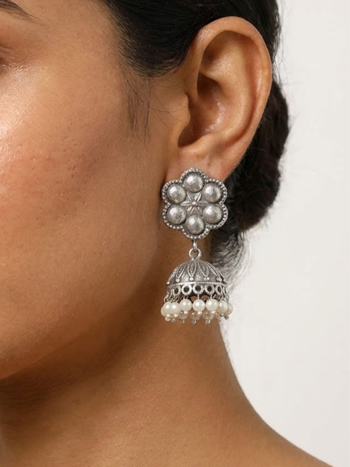Desi Flora Oxidised Earrings - Chowkhat Lifestyle