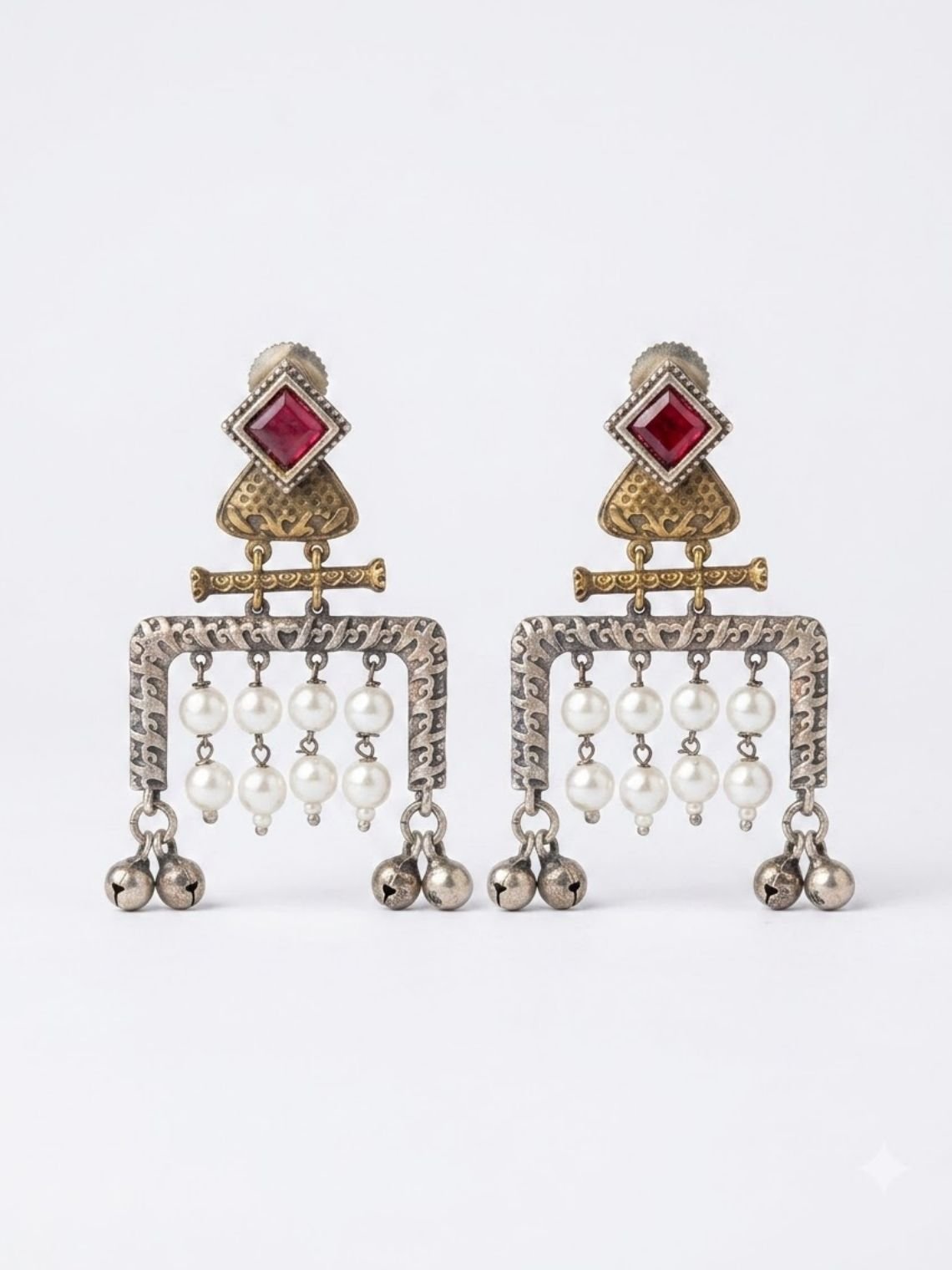 Pearl Drop German Sliver Earrings - Chowkhat Lifestyle