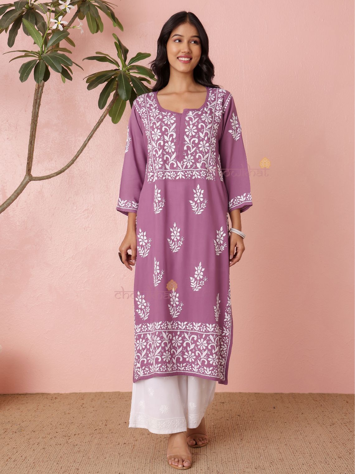 Hania Modal Straight Long Chikankari Kurti