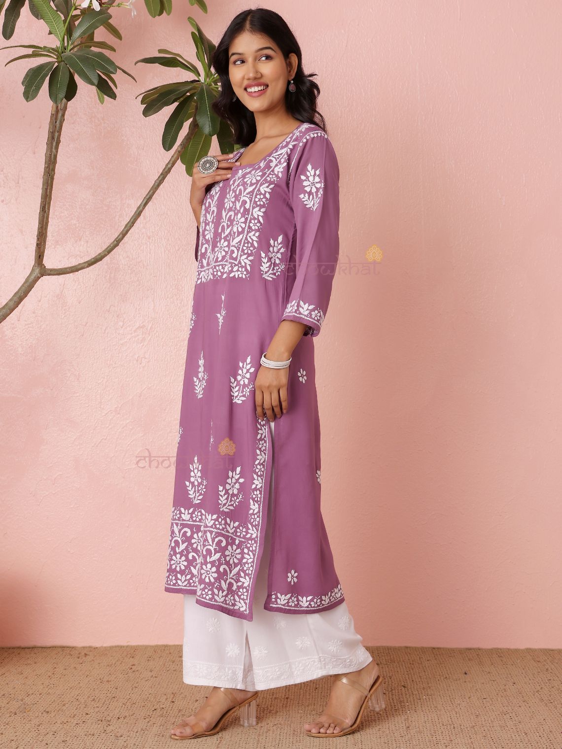 Hania Modal Straight Long Chikankari Kurti