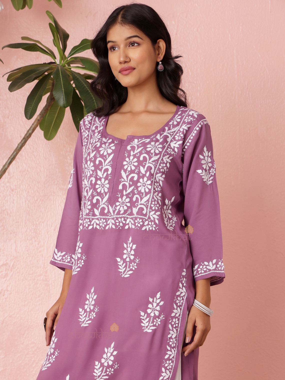 Hania Modal Straight Long Chikankari Kurti