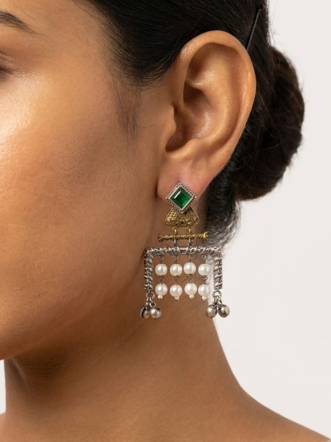 Pearl Drop German Sliver Earrings - Chowkhat Lifestyle
