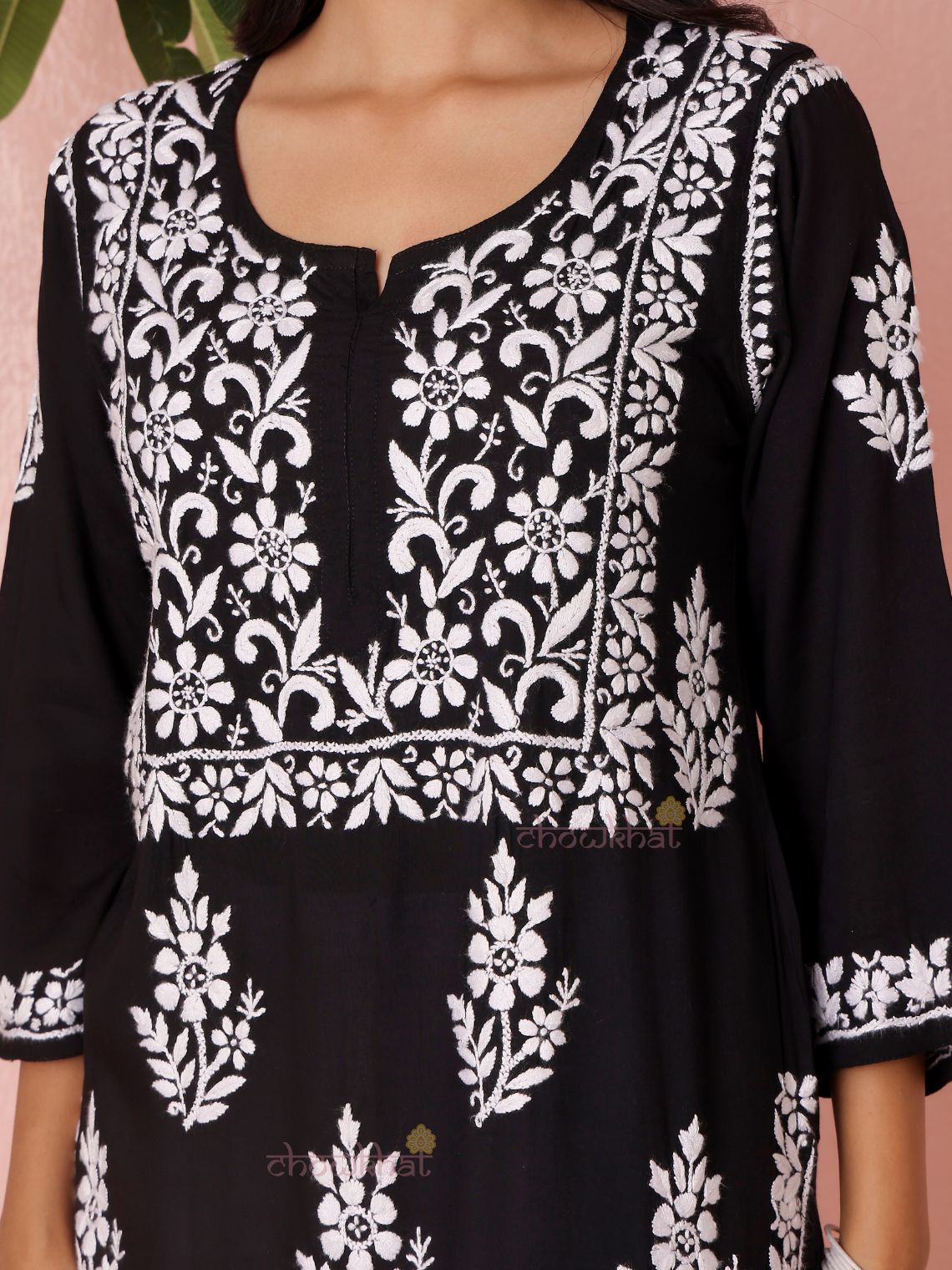 Hania Premium Modal Straight Long Chikankari Kurti