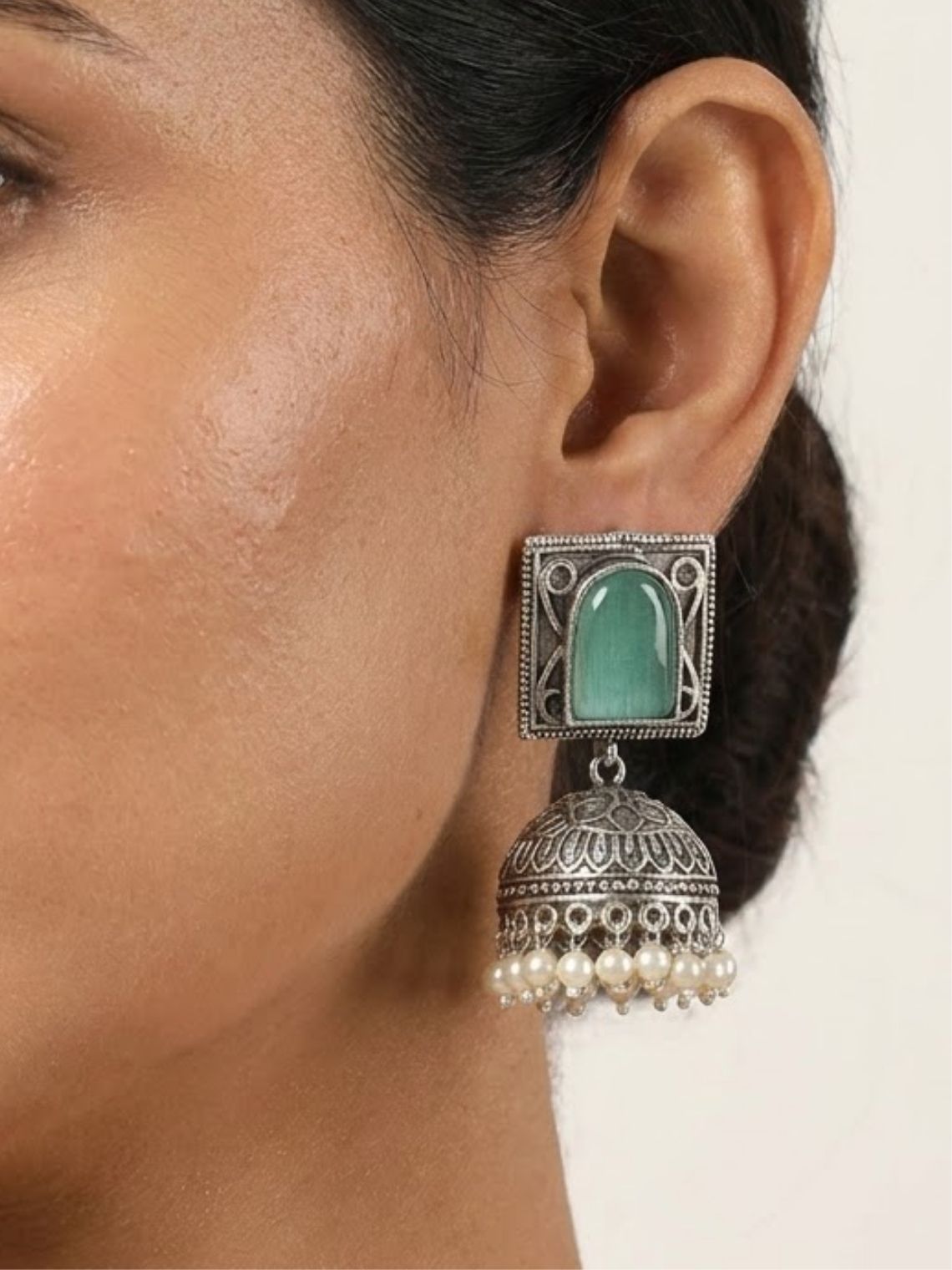 Ember Square German Silver Jhumki Earrings - Chowkhat Lifestyle