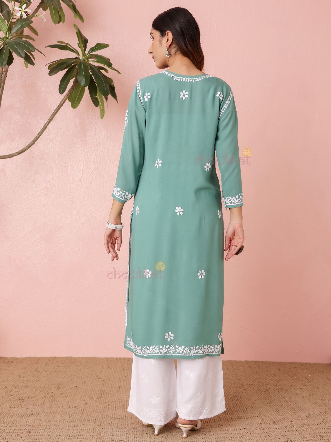 Hania Modal Straight Long Chikankari Kurti