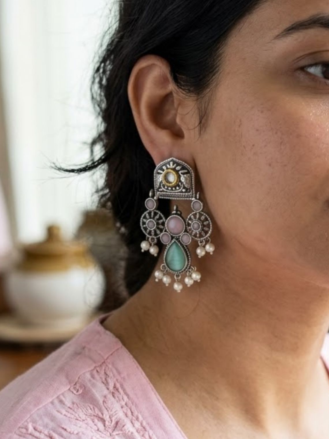 Jaltarang German Silver Earrings - Chowkhat Lifestyle