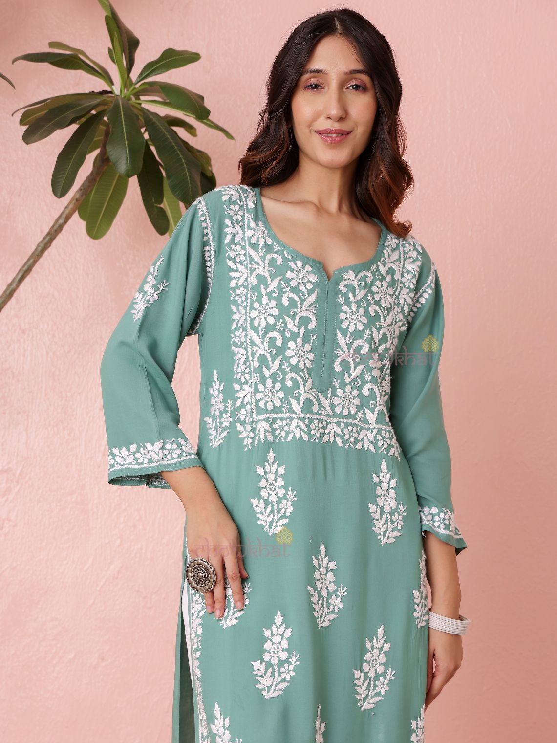 Hania Modal Straight Long Chikankari Kurti