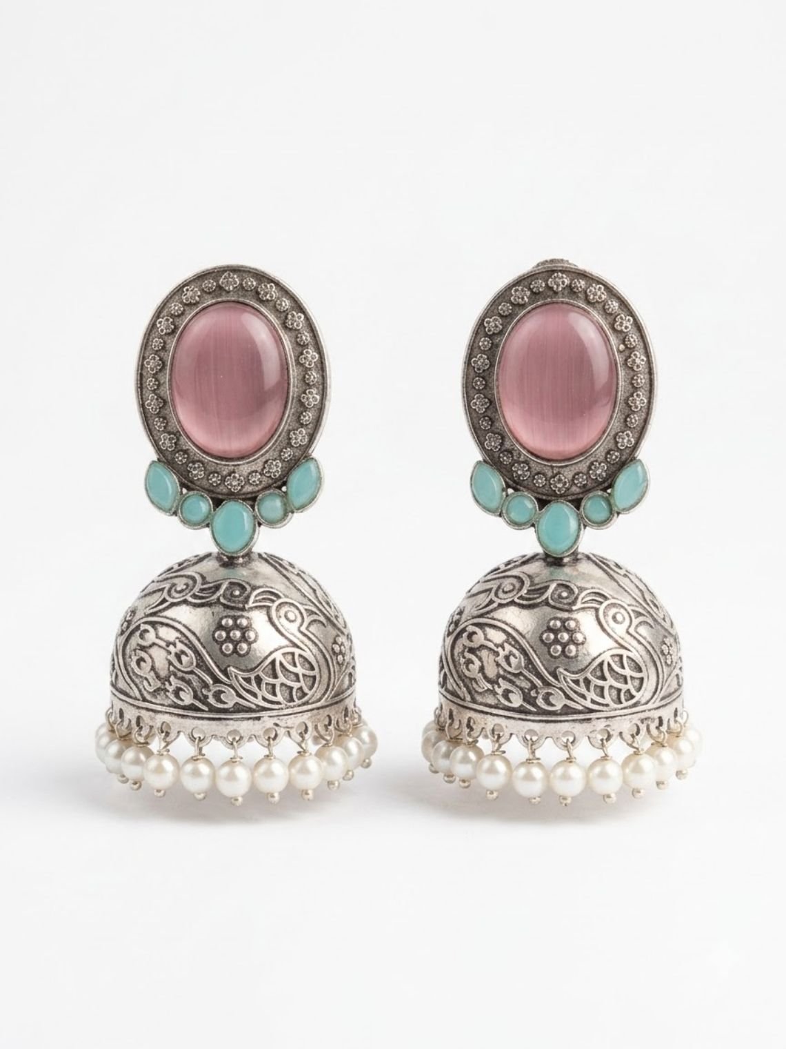 Aaishwary Oxidised Greman Silver Earrings - Chowkhat Lifestyle
