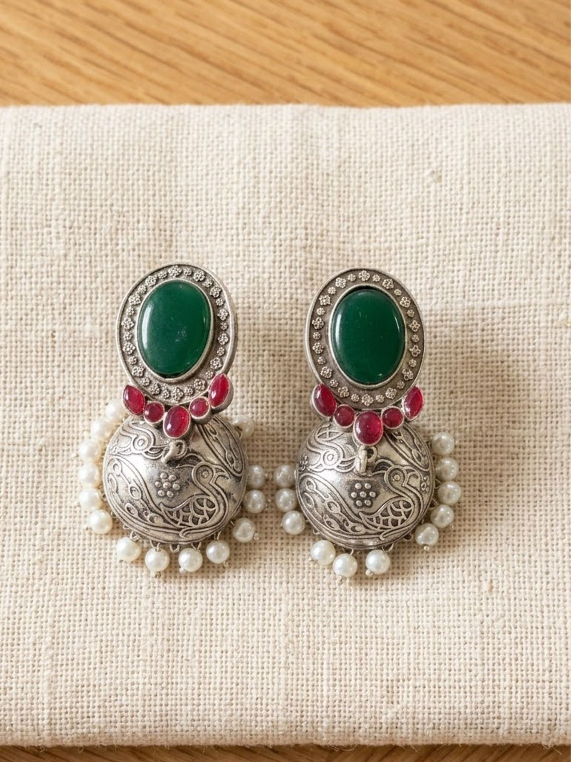 Aaishwary Oxidised Greman Silver Earrings - Chowkhat Lifestyle