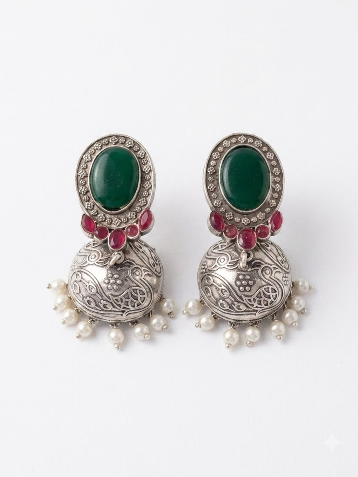 Aaishwary Oxidised Greman Silver Earrings - Chowkhat Lifestyle