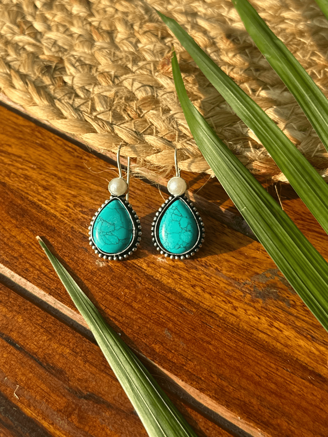 German Silver Pearl hanging Earrings - Chowkhat Lifestyle