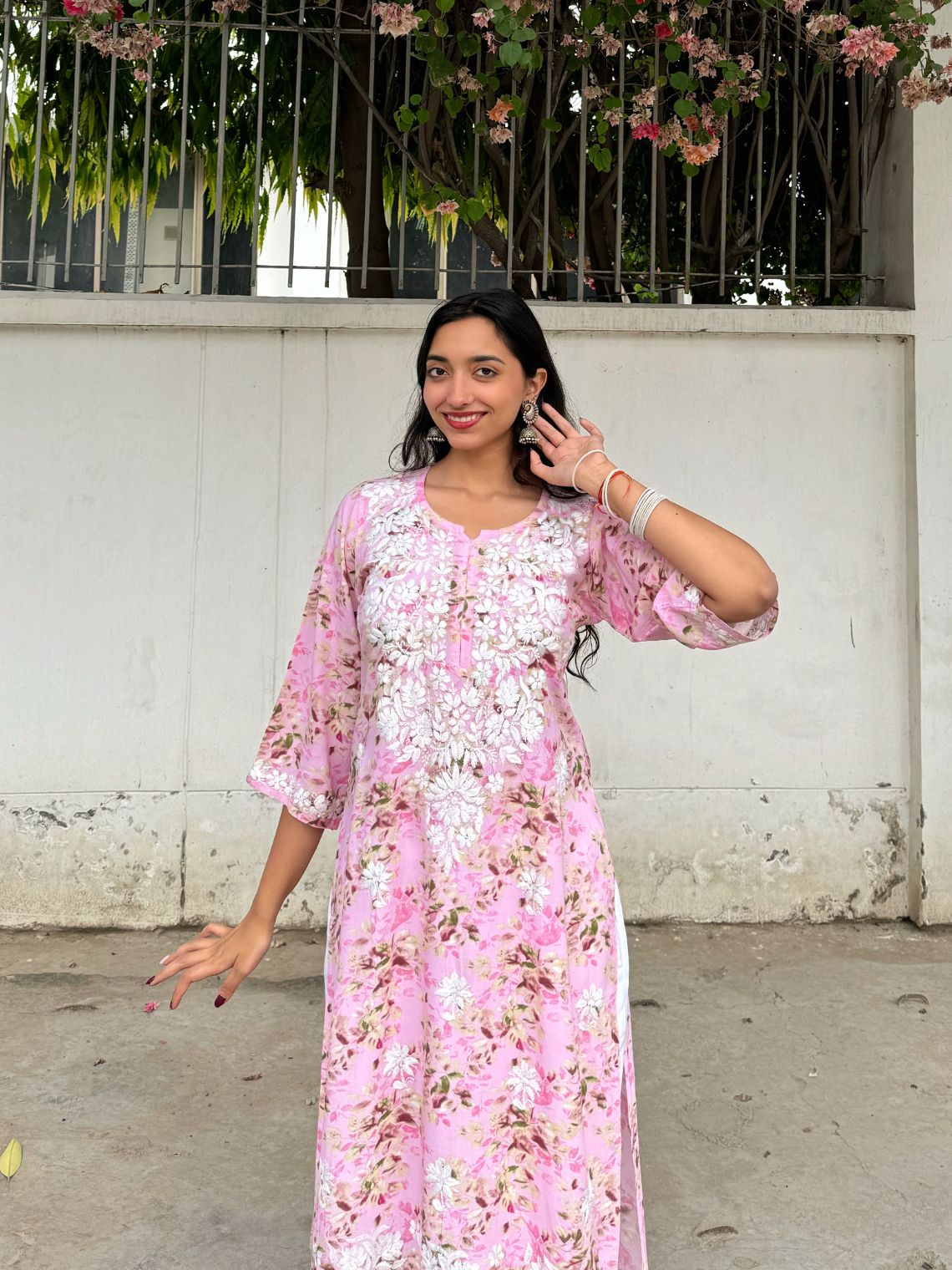 Ishani Rayon Printed Straight Chikankari Kurti - Chowkhat Lifestyle