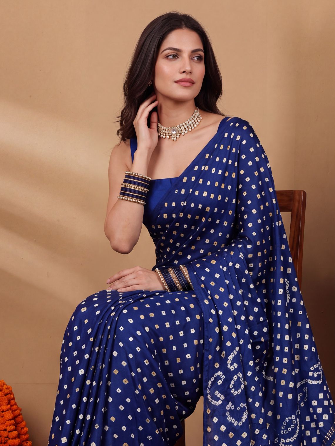 Ragini Modal Satin Bandhani Saree - Chowkhat Lifestyle