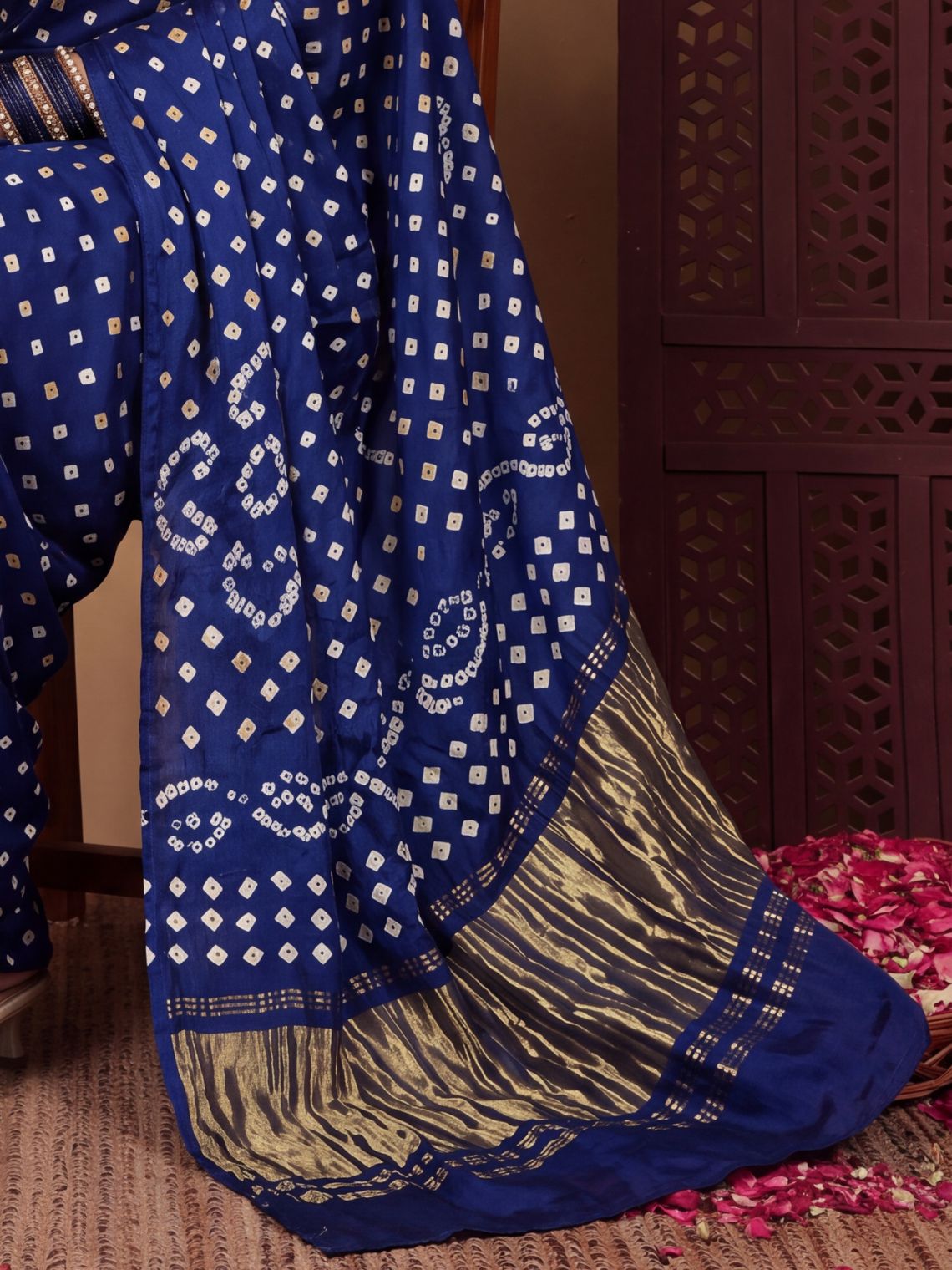 Ragini Modal Satin Bandhani Saree - Chowkhat Lifestyle