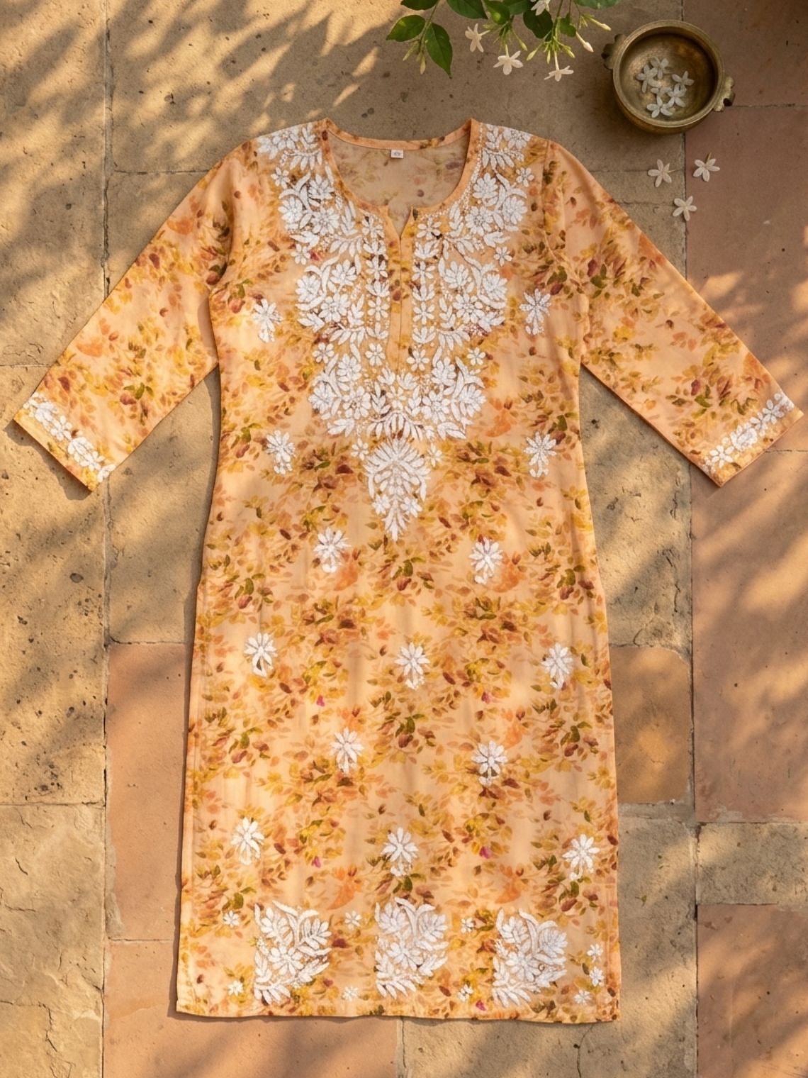 Ishani Rayon Printed Straight Chikankari Kurti - Chowkhat Lifestyle