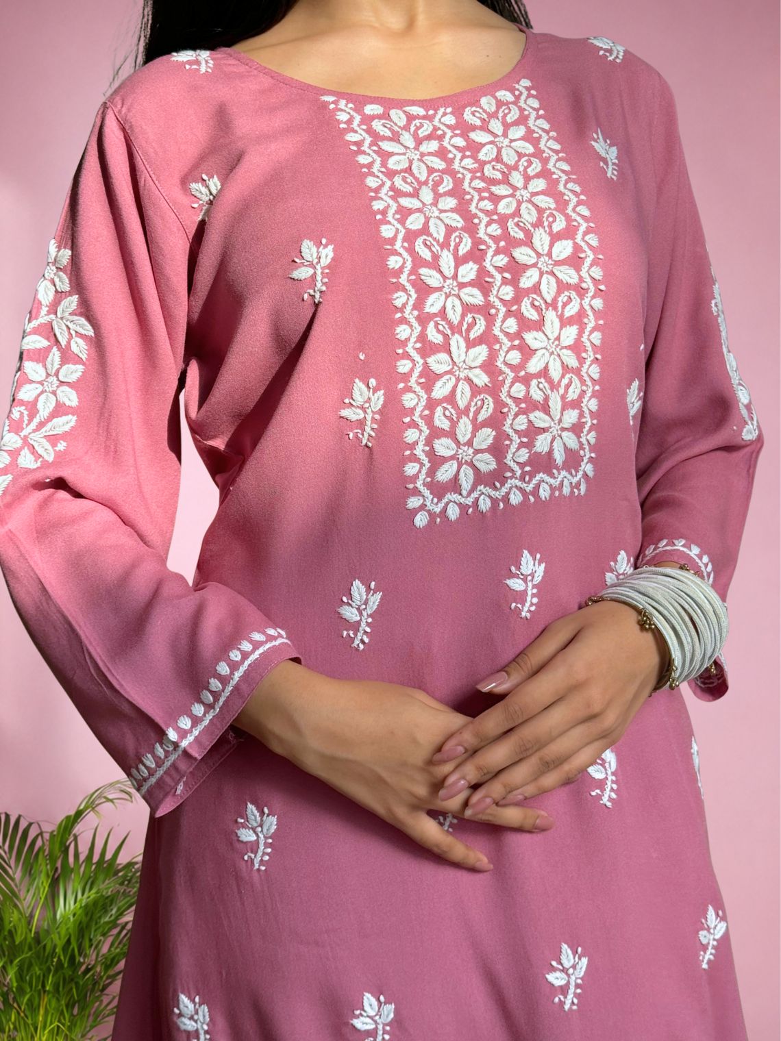 Hoor Premium Rayon A-line Chikankari Kurti - Chowkhat Lifestyle