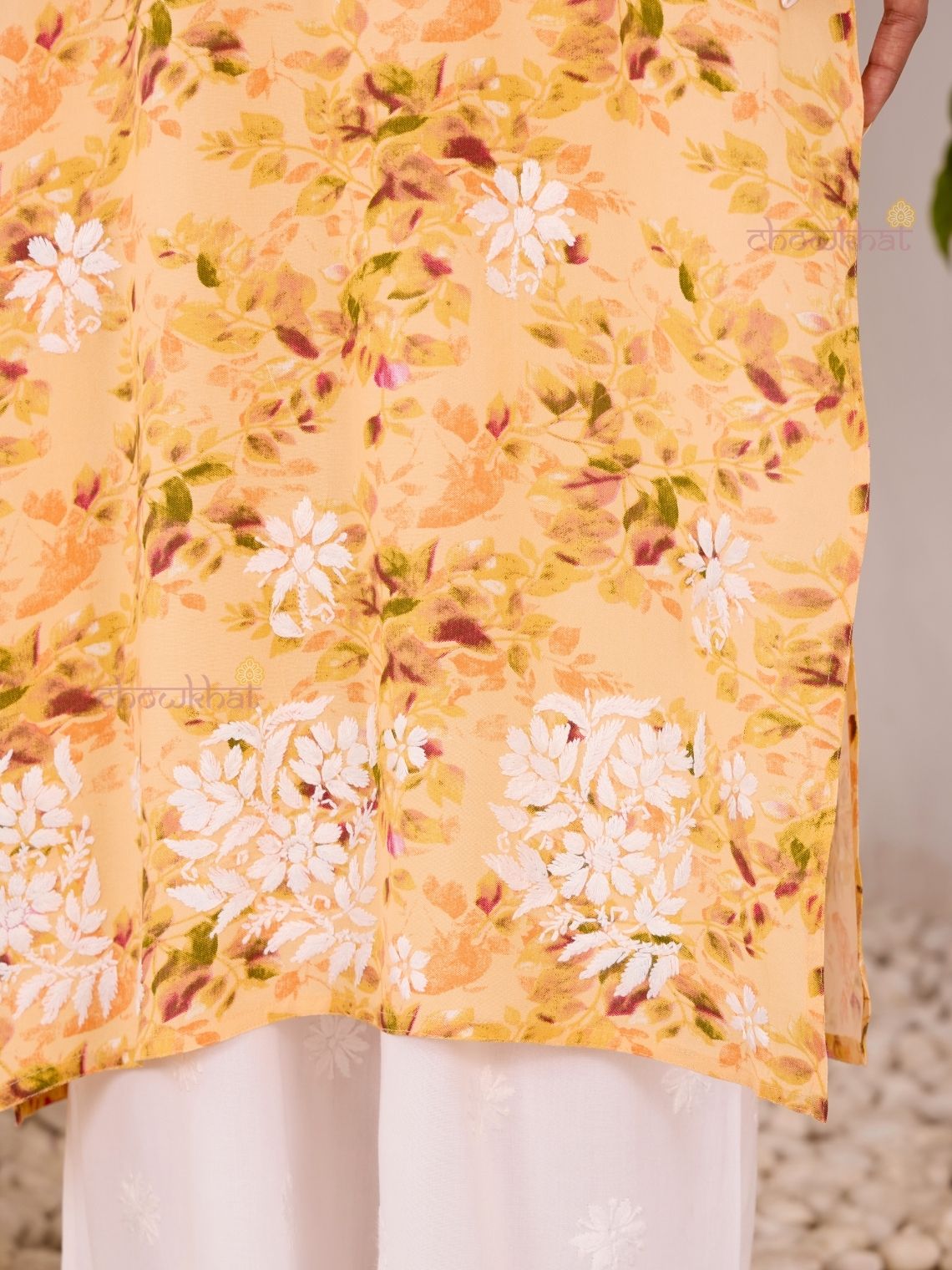 Ishani Rayon Printed Straight Chikankari Kurti