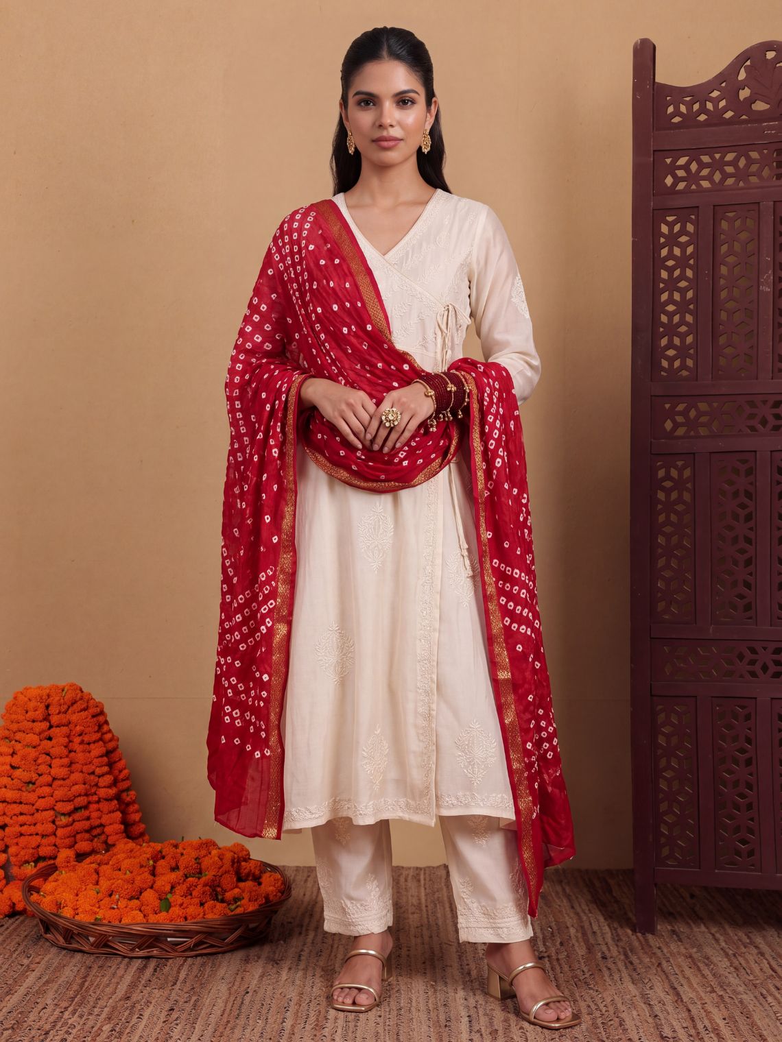 Vibha Bandhani Tapeta Dupatta - Chowkhat Lifestyle