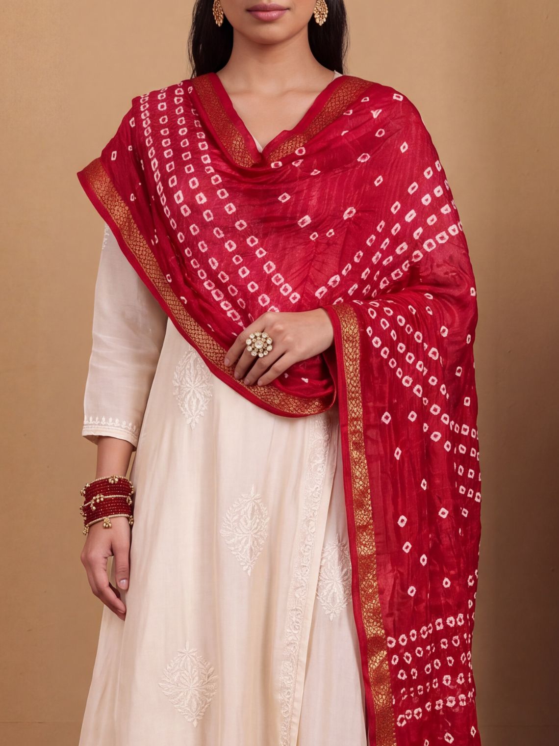 Vibha Bandhani Tapeta Dupatta - Chowkhat Lifestyle