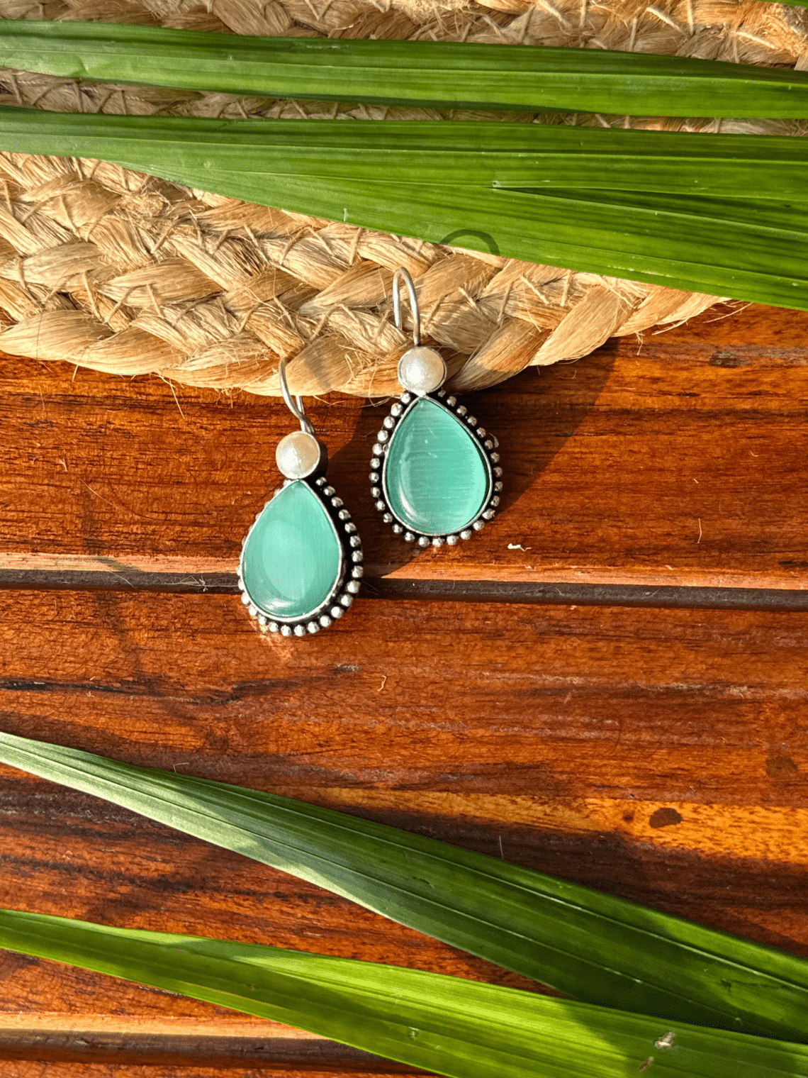 German Silver Pearl hanging Earrings - Chowkhat Lifestyle