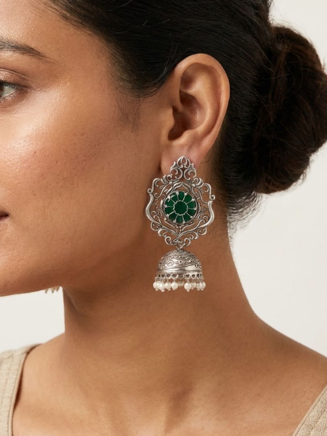 Naqsh German Silver Earrings - Chowkhat Lifestyle