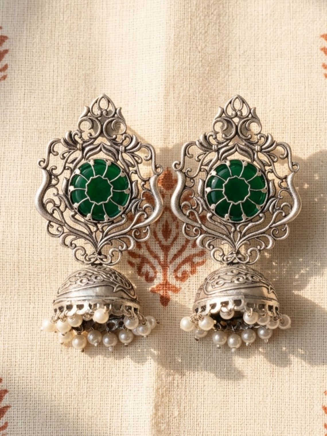 Naqsh German Silver Earrings - Chowkhat Lifestyle