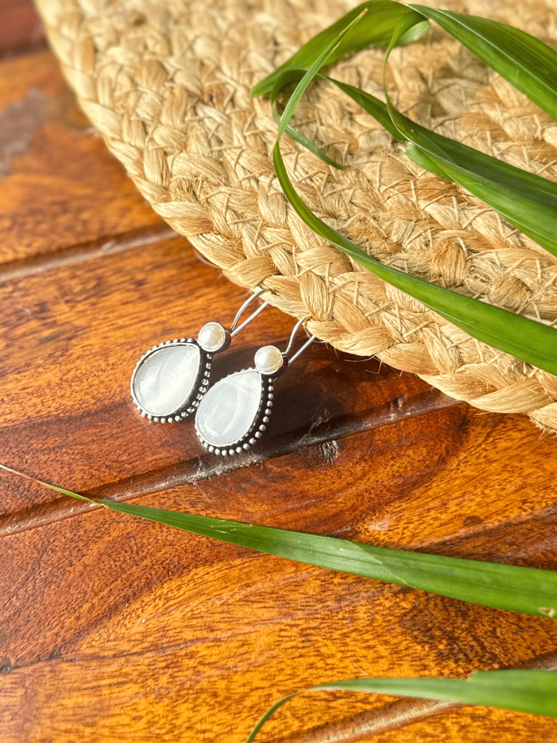 German Silver Pearl hanging Earrings - Chowkhat Lifestyle