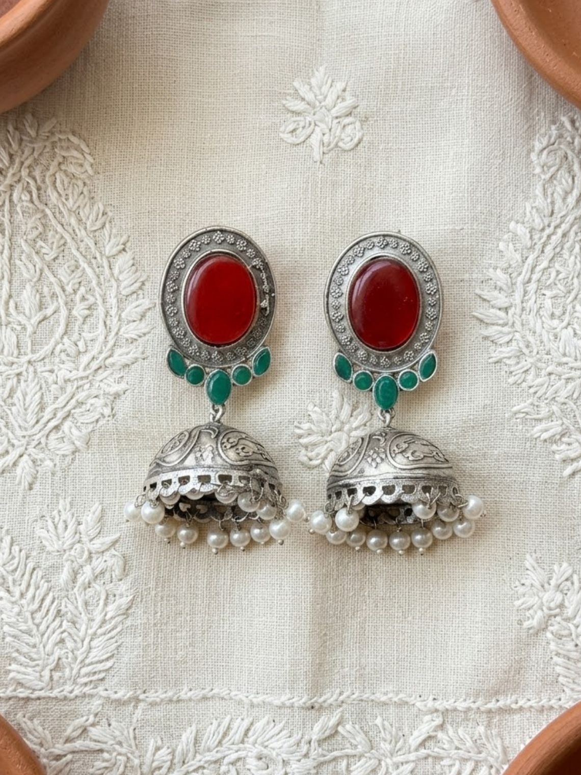 Aaishwary Oxidised Greman Silver Earrings - Chowkhat Lifestyle