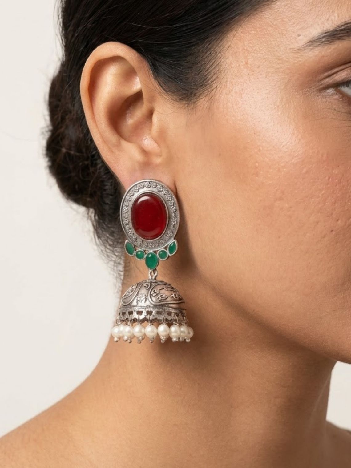 Aaishwary Oxidised Greman Silver Earrings - Chowkhat Lifestyle