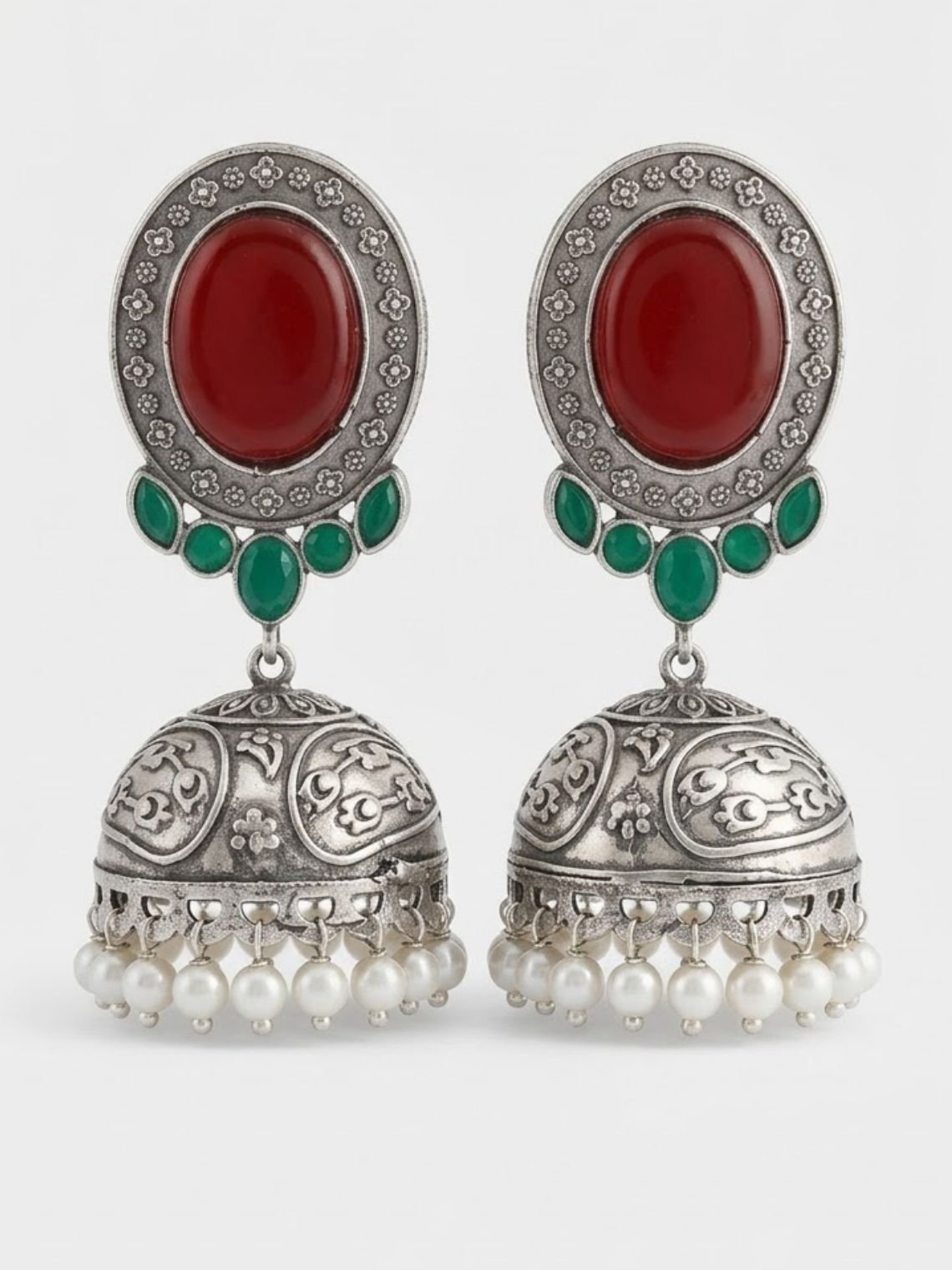 Aaishwary Oxidised Greman Silver Earrings - Chowkhat Lifestyle