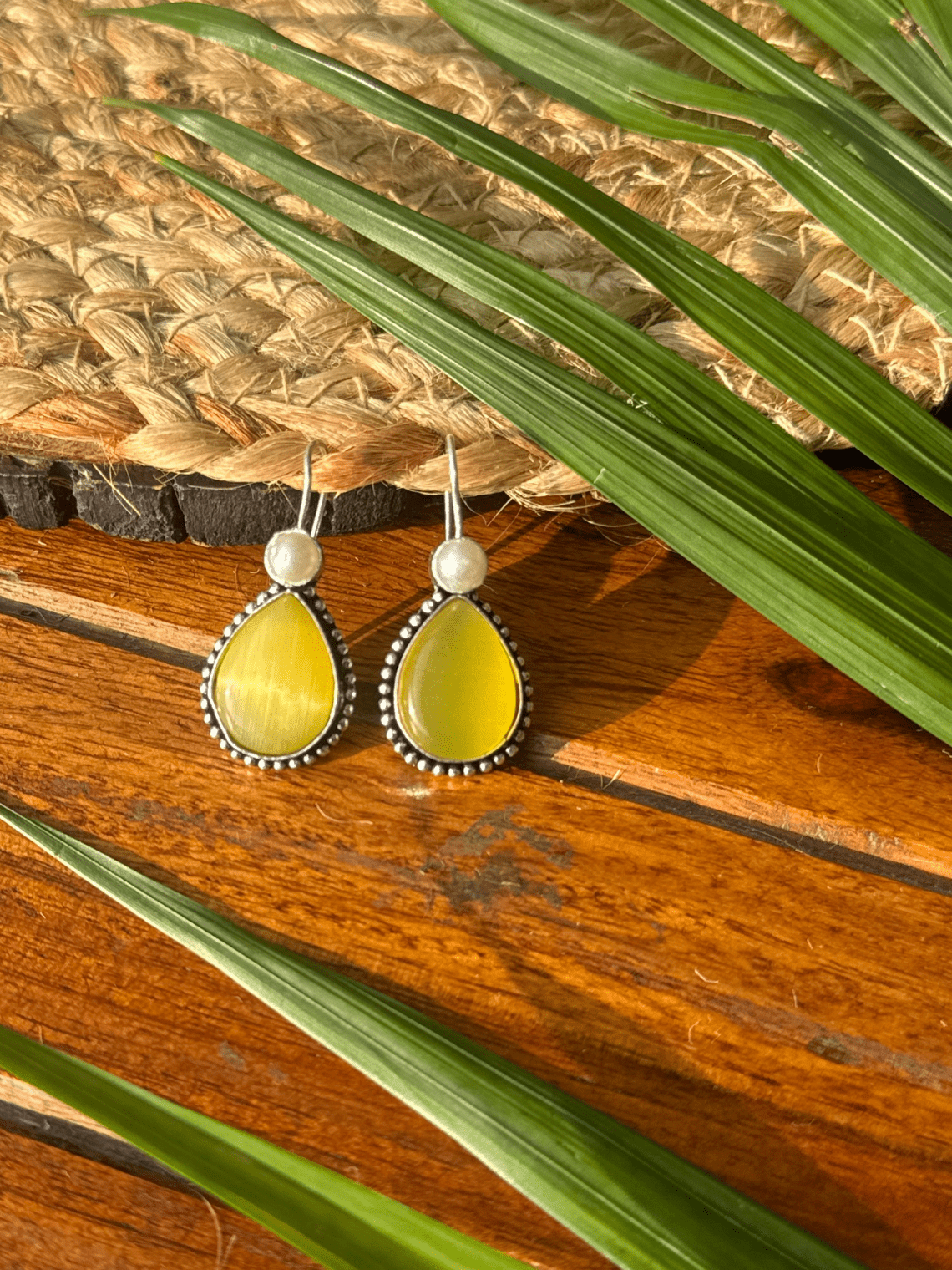 German Silver Pearl hanging Earrings - Chowkhat Lifestyle