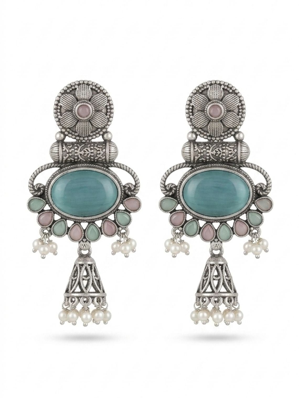 Saaz Oxidised German silver Earrings - Chowkhat Lifestyle