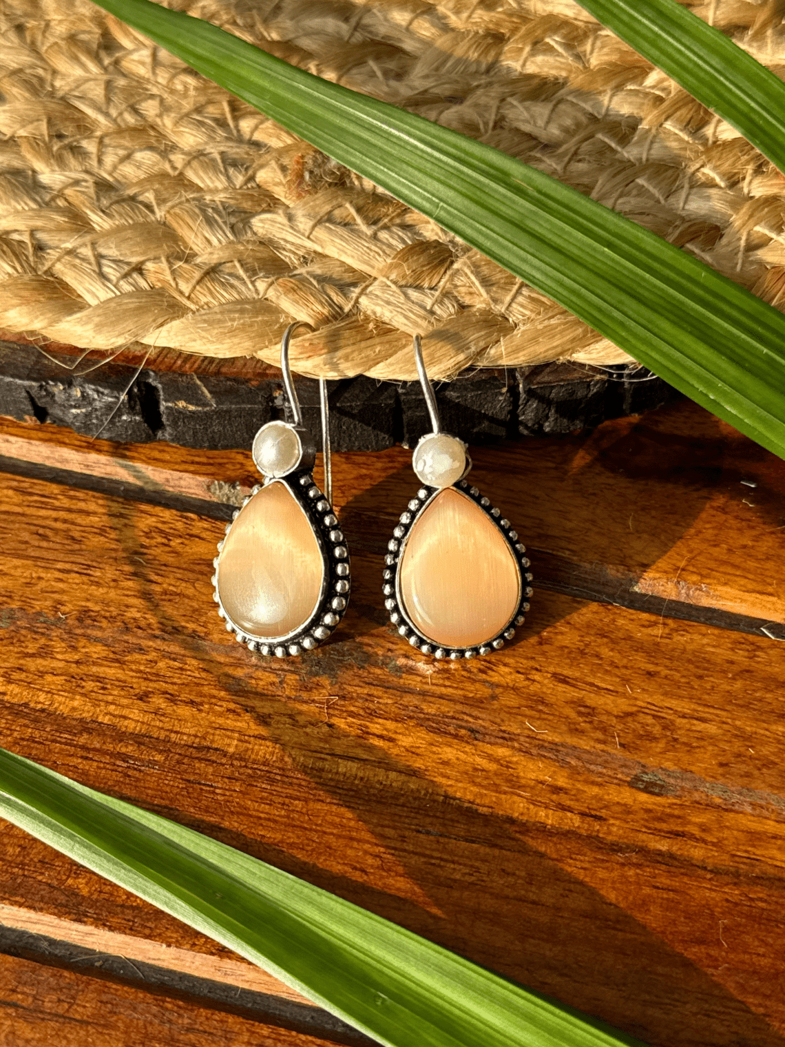 German Silver Pearl hanging Earrings - Chowkhat Lifestyle