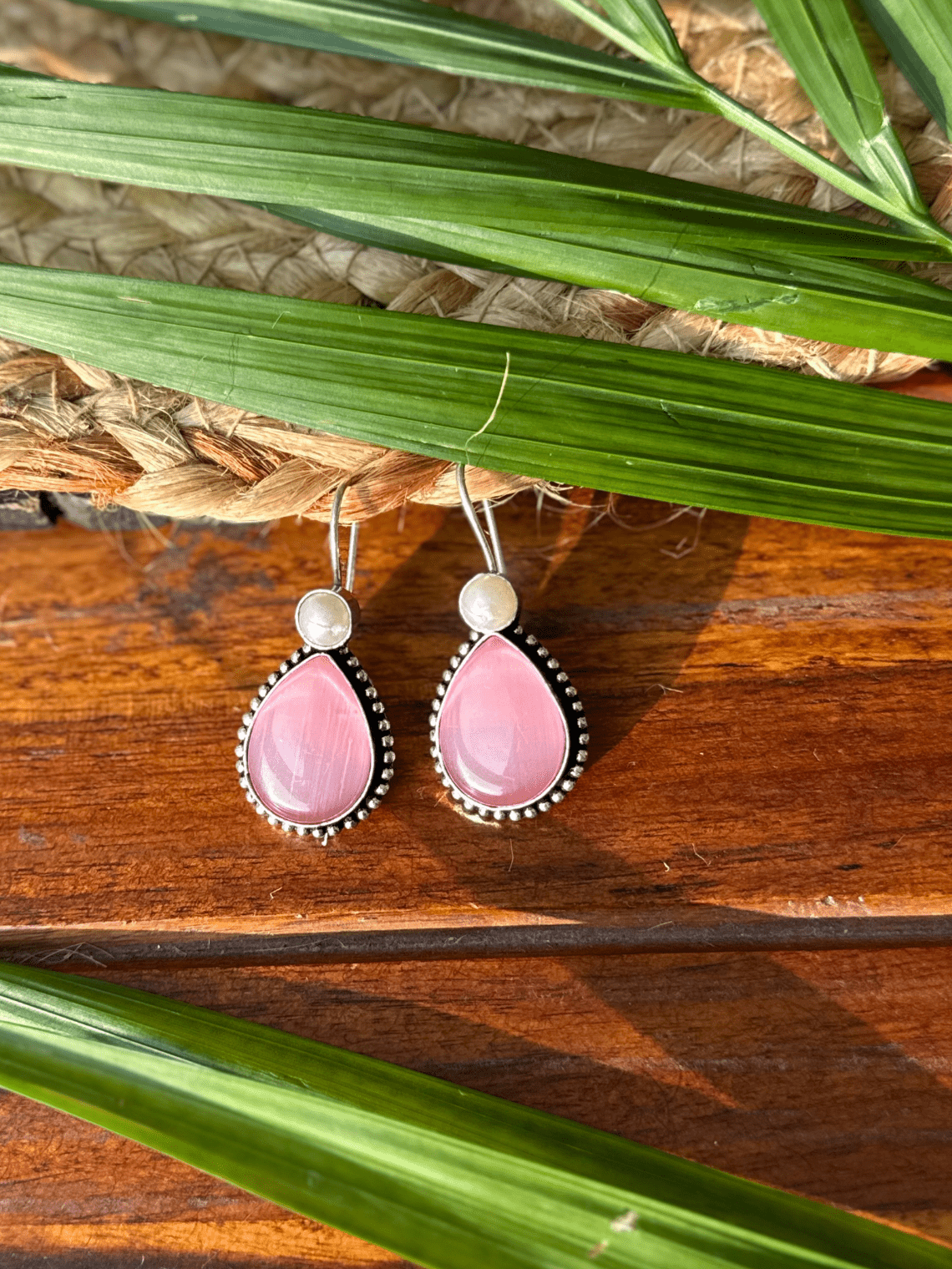 German Silver Pearl hanging Earrings - Chowkhat Lifestyle