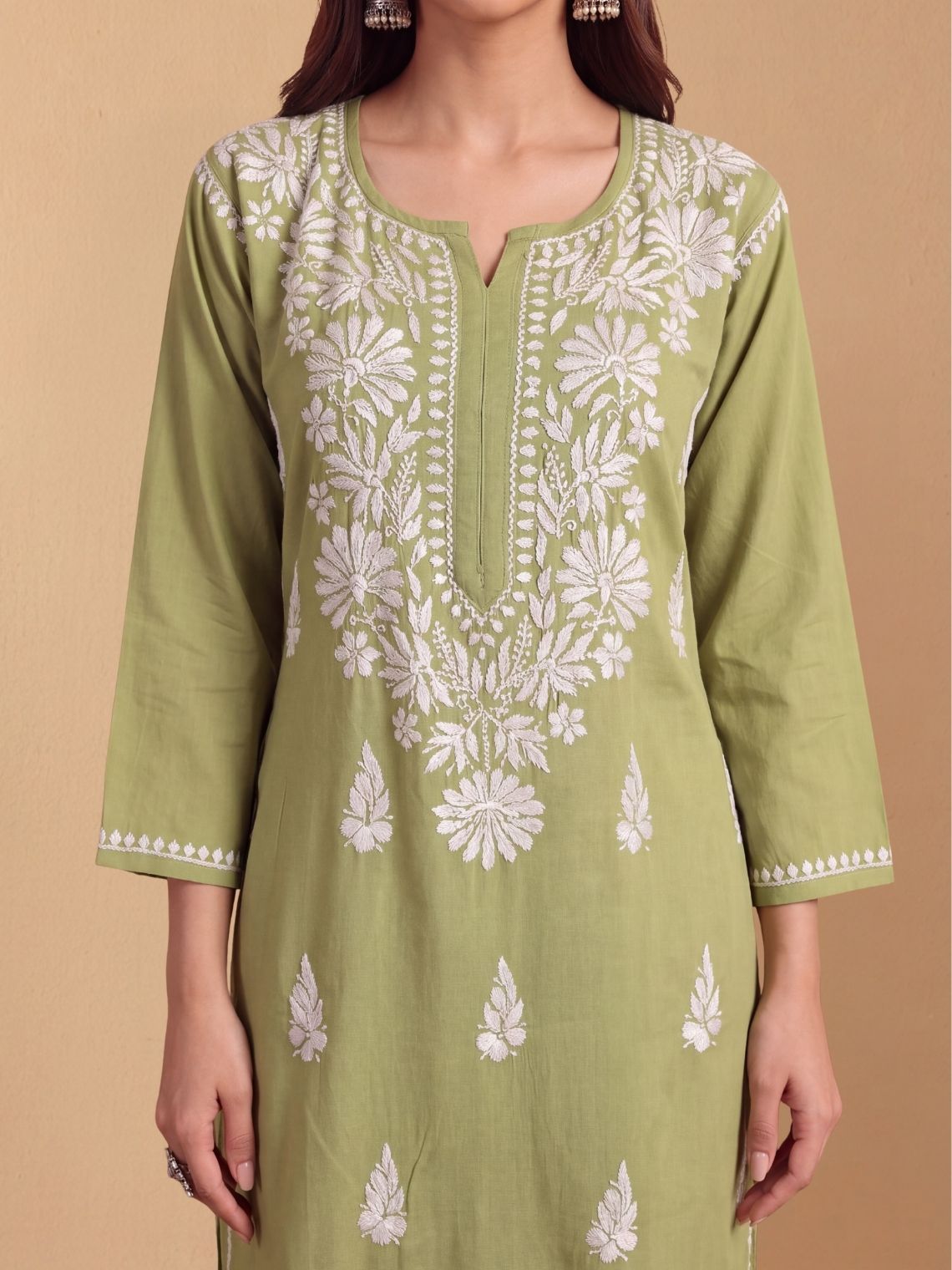 Nira Rayon Chikankari Long Kurta - Chowkhat Lifestyle