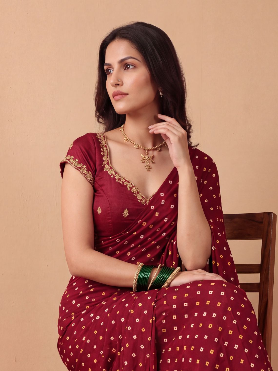 Ragini Modal Satin Bandhani Saree - Chowkhat Lifestyle