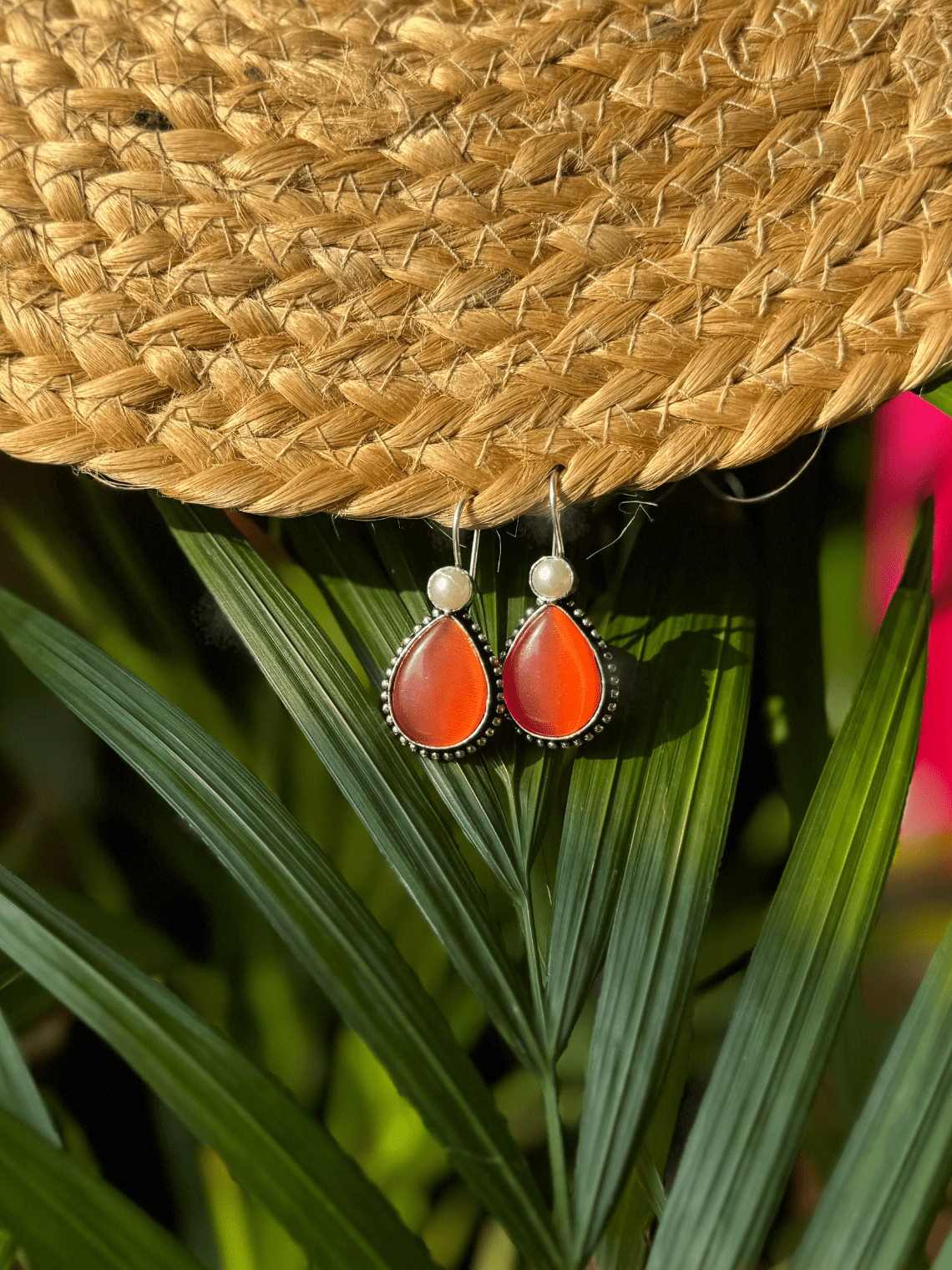 German Silver Pearl hanging Earrings - Chowkhat Lifestyle