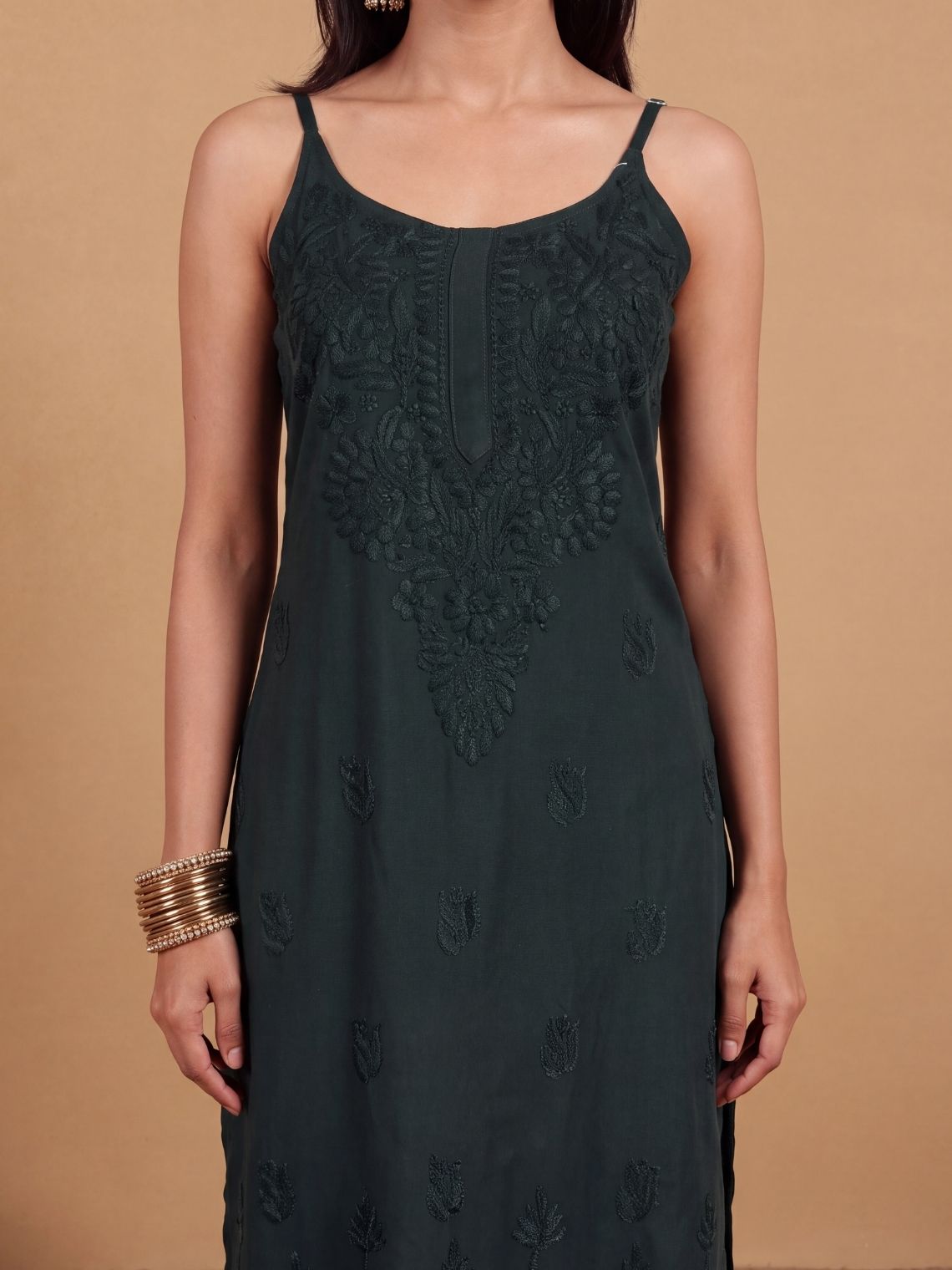 Anamika Rayon Strap Chikankari Kurta & Palazzo Set - Chowkhat Lifestyle