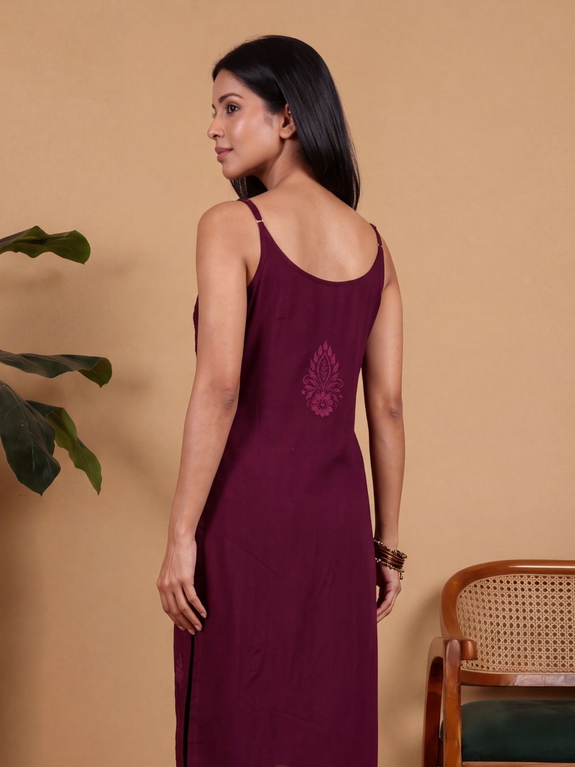 Anamika Rayon Strap Chikankari Kurta & Palazzo Set - Chowkhat Lifestyle