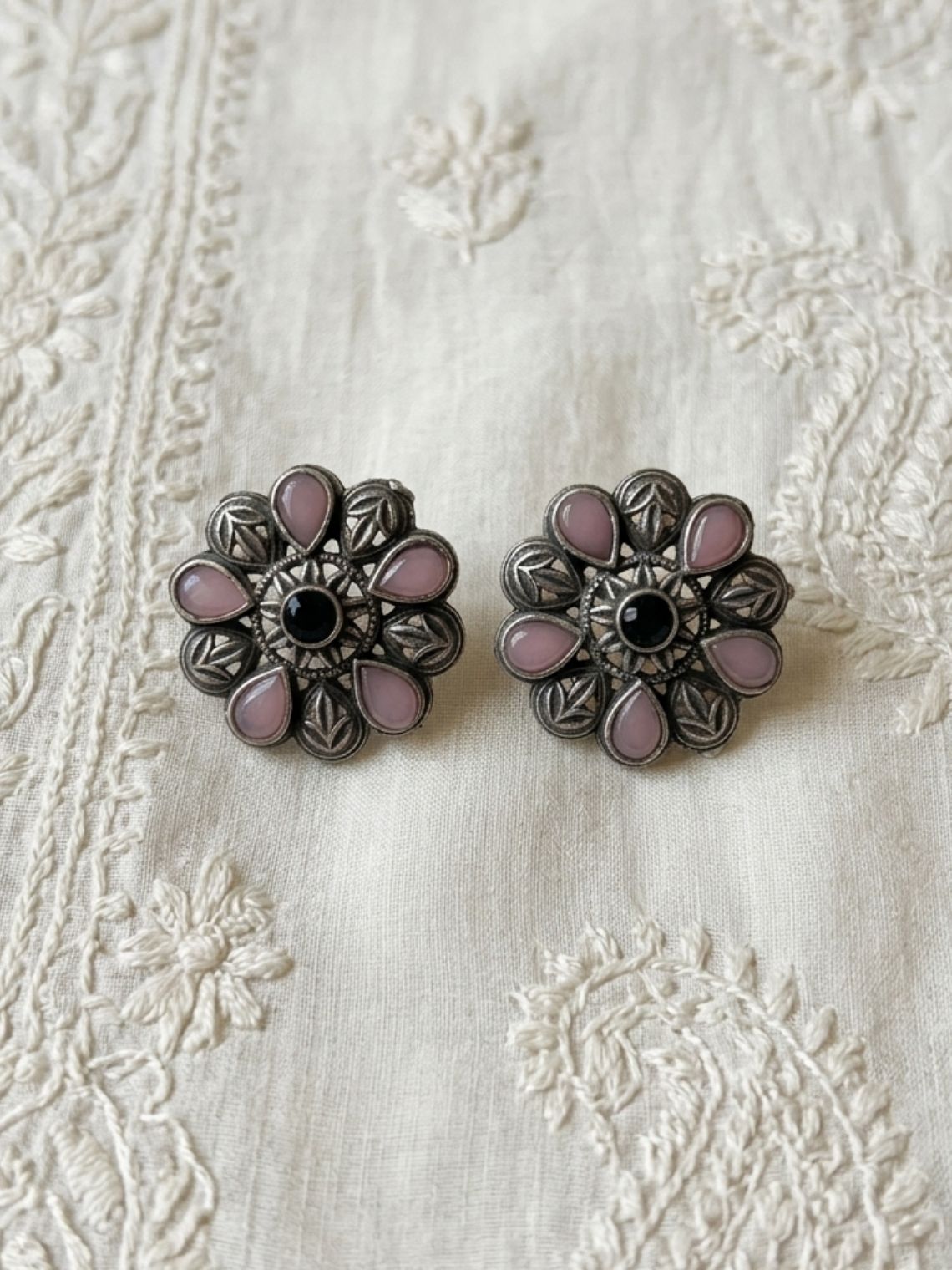 Bloom Floral Oxidised Earrings - Chowkhat Lifestyle