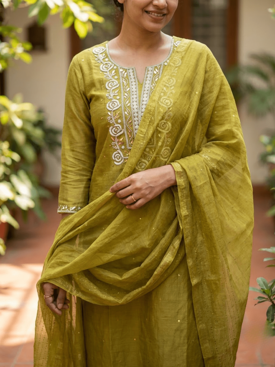 Nazakat Hand Embroidered Pearl and Mukaish Work Unstitched Suit set - Chowkhat Lifestyle