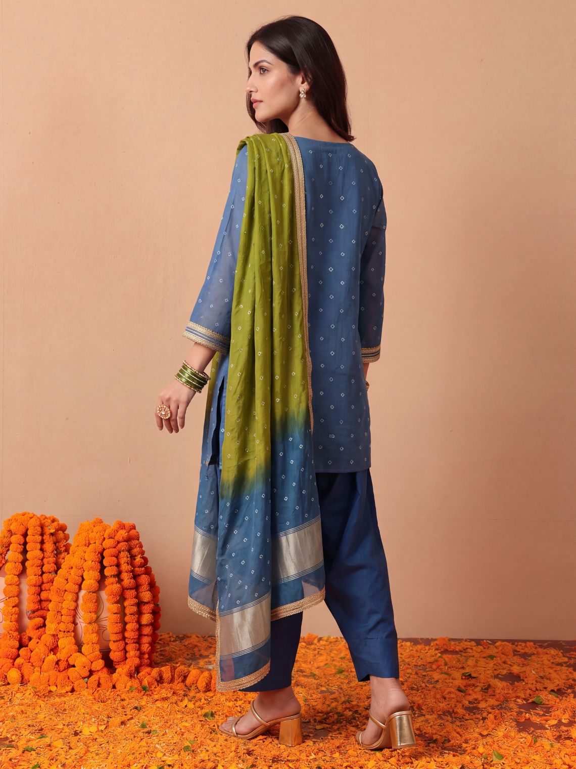 Ziya Bandhani Mul Chanderi Farshi Salwar Suit set - Chowkhat Lifestyle