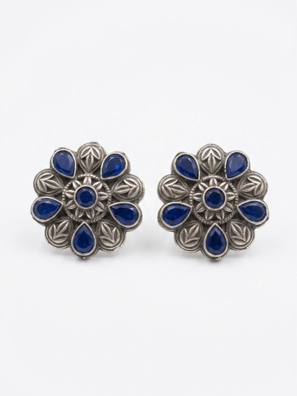 Bloom Floral Oxidised Earrings - Chowkhat Lifestyle