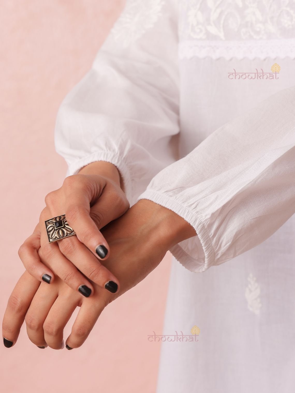 Sahiba Cotton Straight Short Chikankari Kurti - Chowkhat Lifestyle