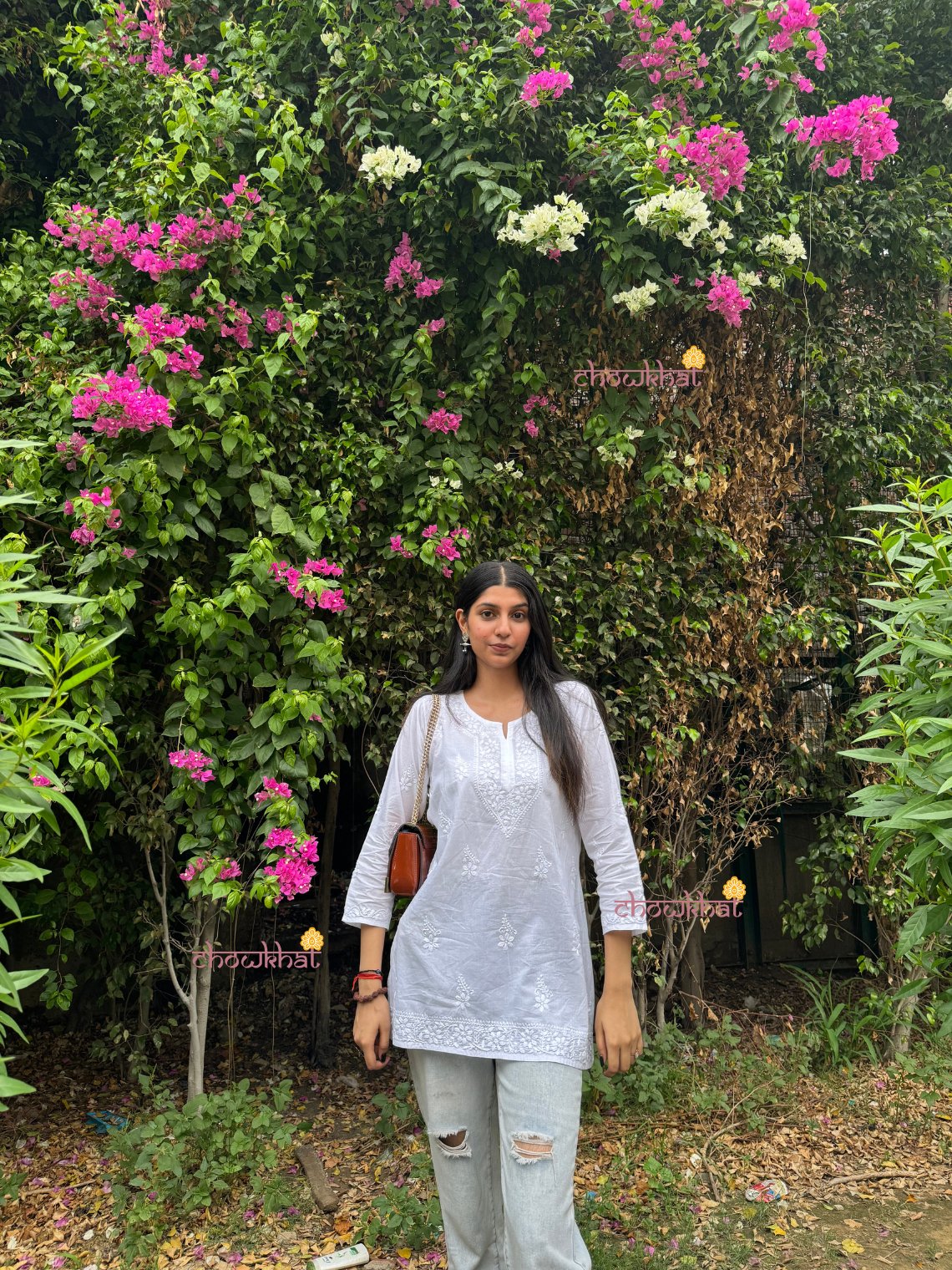 Adya Cotton Straight Chikankari Kurti - Chowkhat Lifestyle