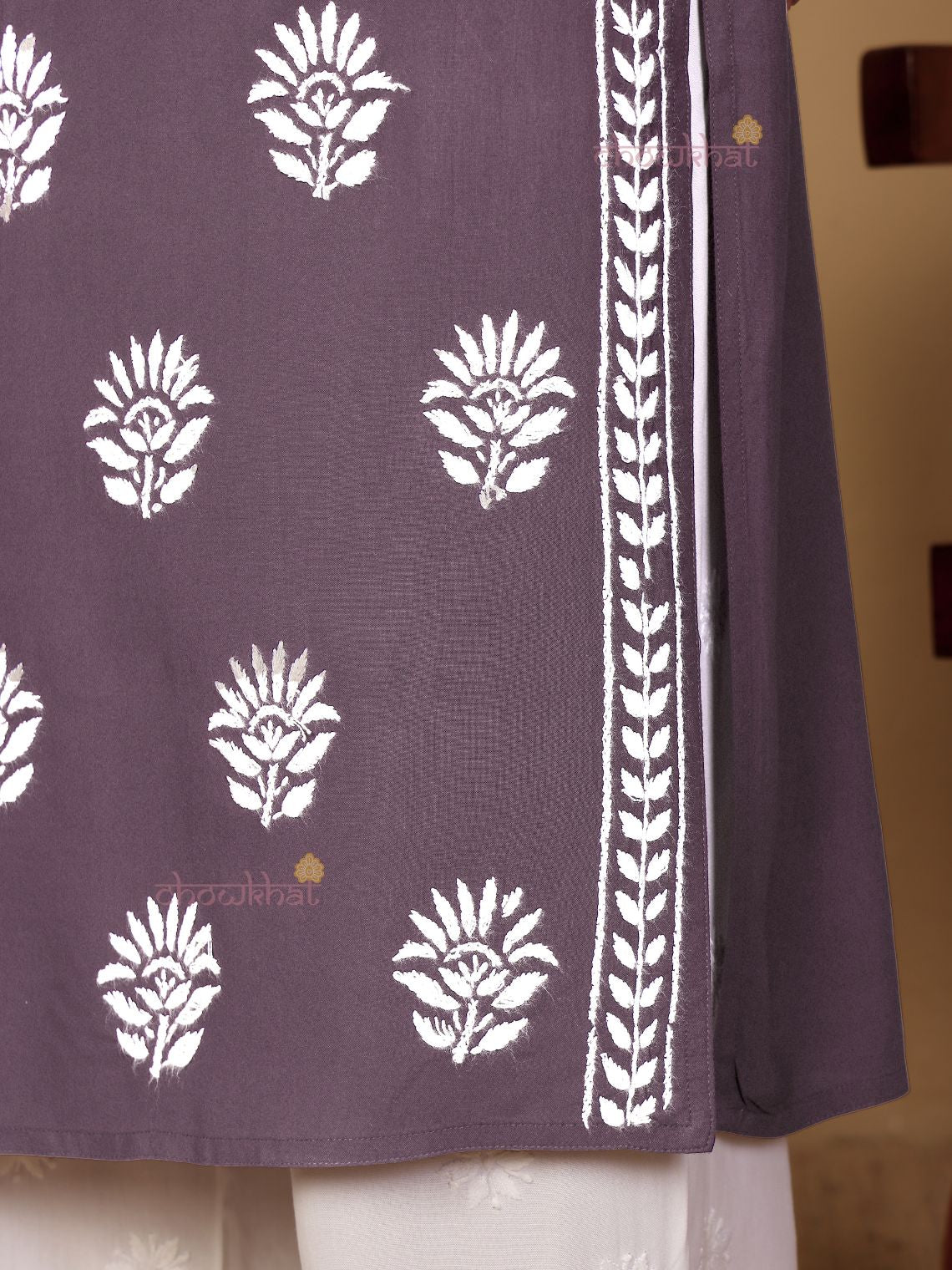 Aaniya Rayon Straight Long Chikankari Kurti