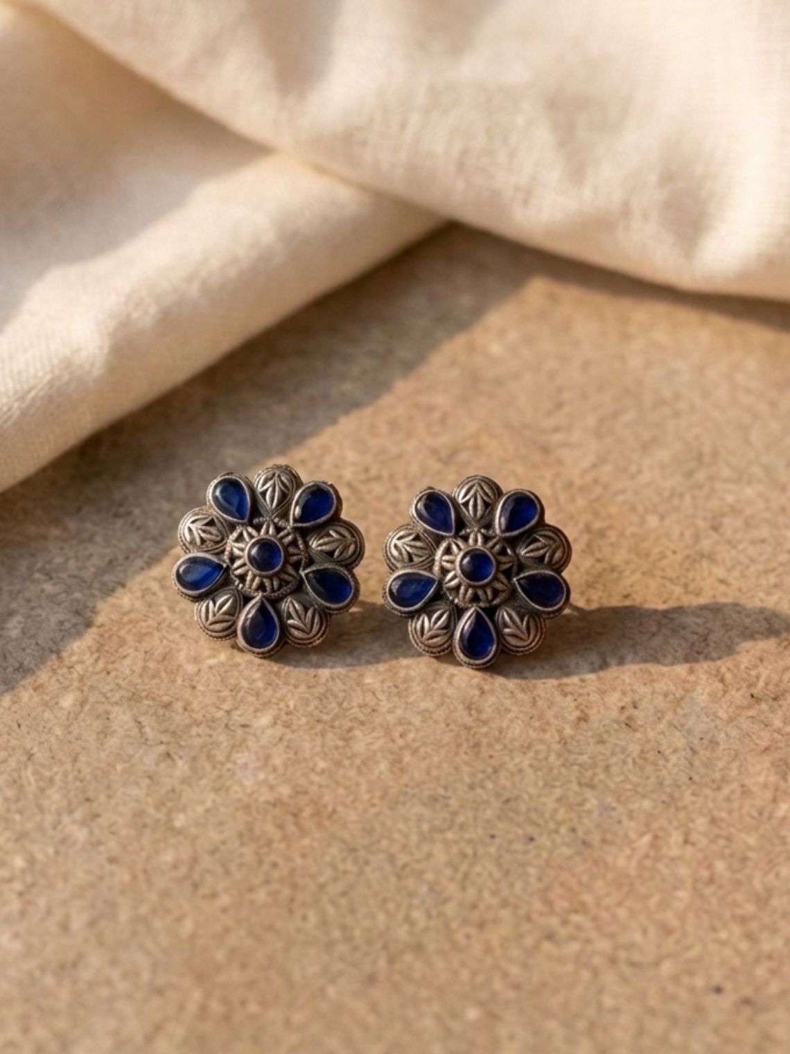 Bloom Floral Oxidised Earrings - Chowkhat Lifestyle