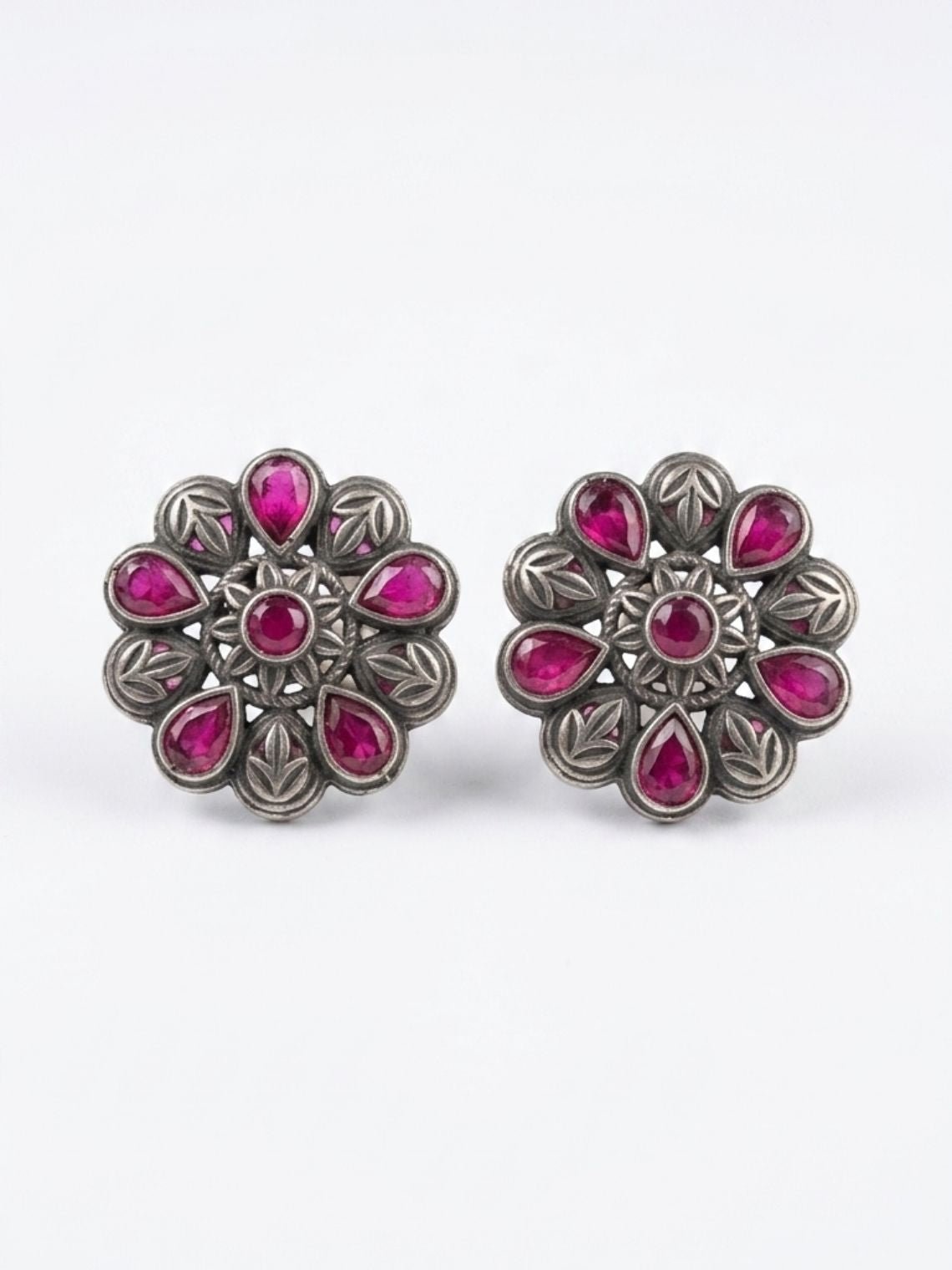 Bloom Floral Oxidised Earrings - Chowkhat Lifestyle