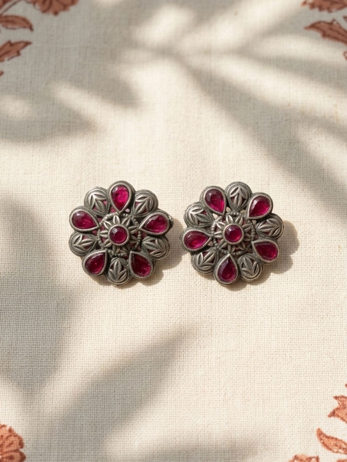 Bloom Floral Oxidised Earrings - Chowkhat Lifestyle