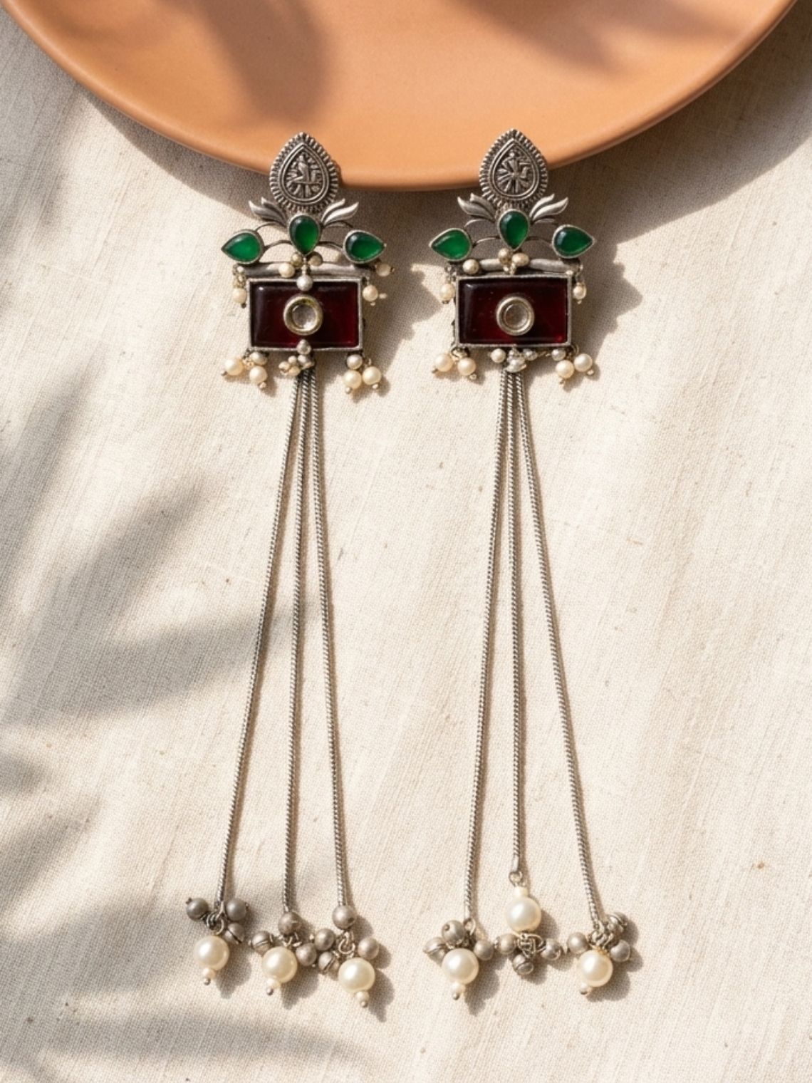 Jhanak Stone Oxidised Earrings - Chowkhat Lifestyle